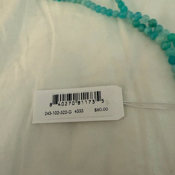 GORJANA CARTER GEMSTONE NECKLACE - BLUE AMAZONITE - Picture 6 of 6